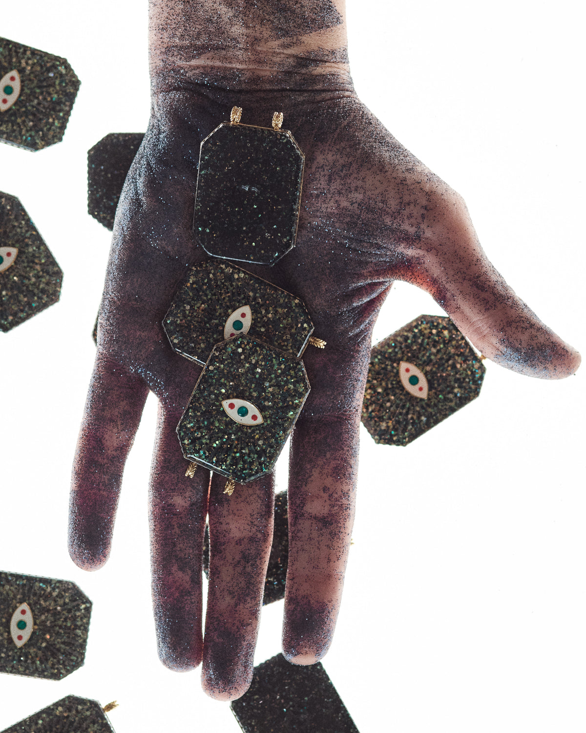 Marie Lichtenberg Raiz'in Raiz'in Scapular Glitter Midnight Green 40mm