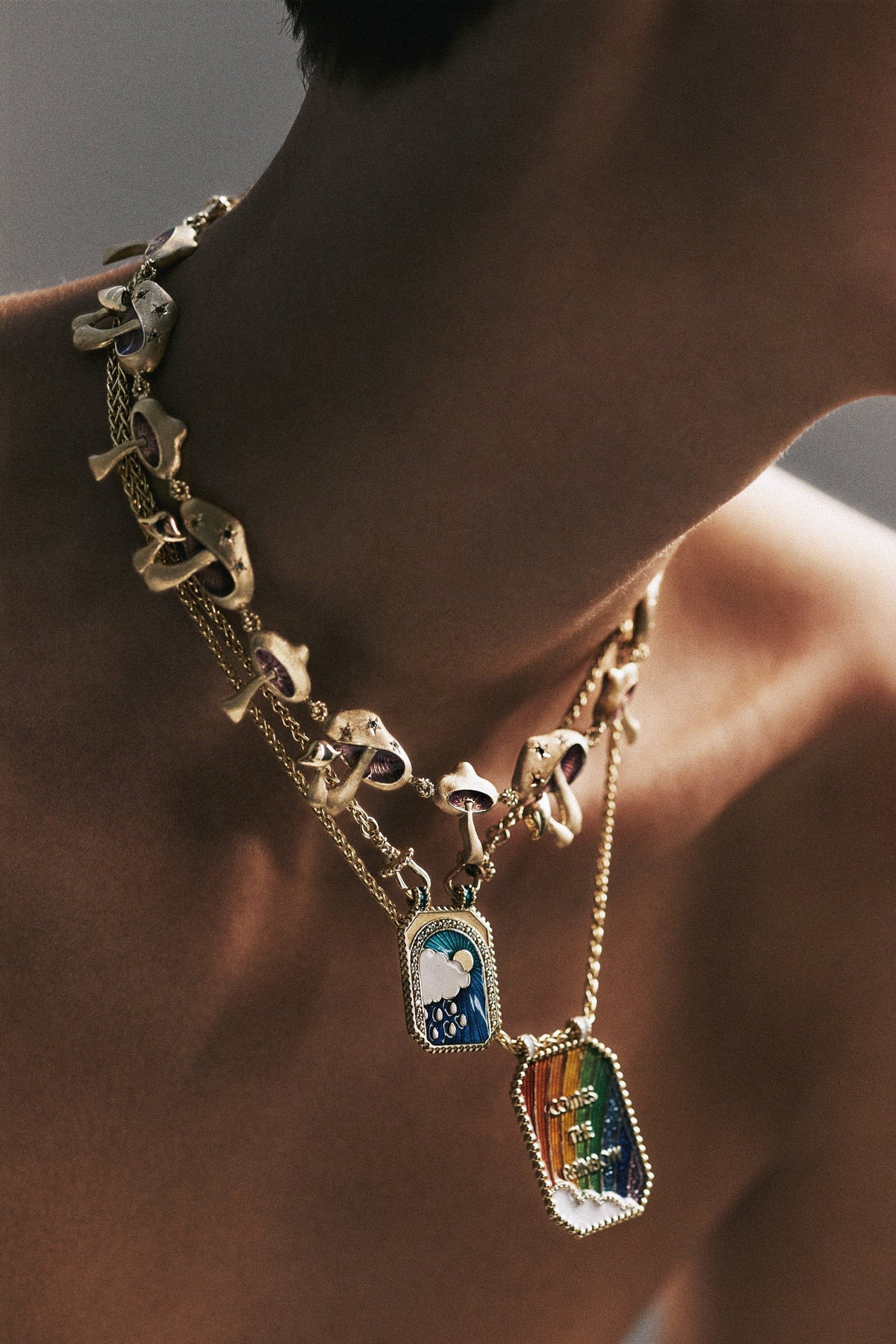 Marie Lichtenberg Staging Scapulaires After the rain comes the rainbow double scapular
