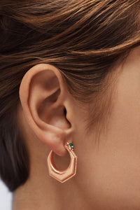 Marie Lichtenberg Staging Earring Baba Large Emerald Earring Rose Gold