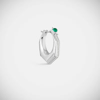Marie Lichtenberg Staging Earring Baba Large Emerald Earring White Gold