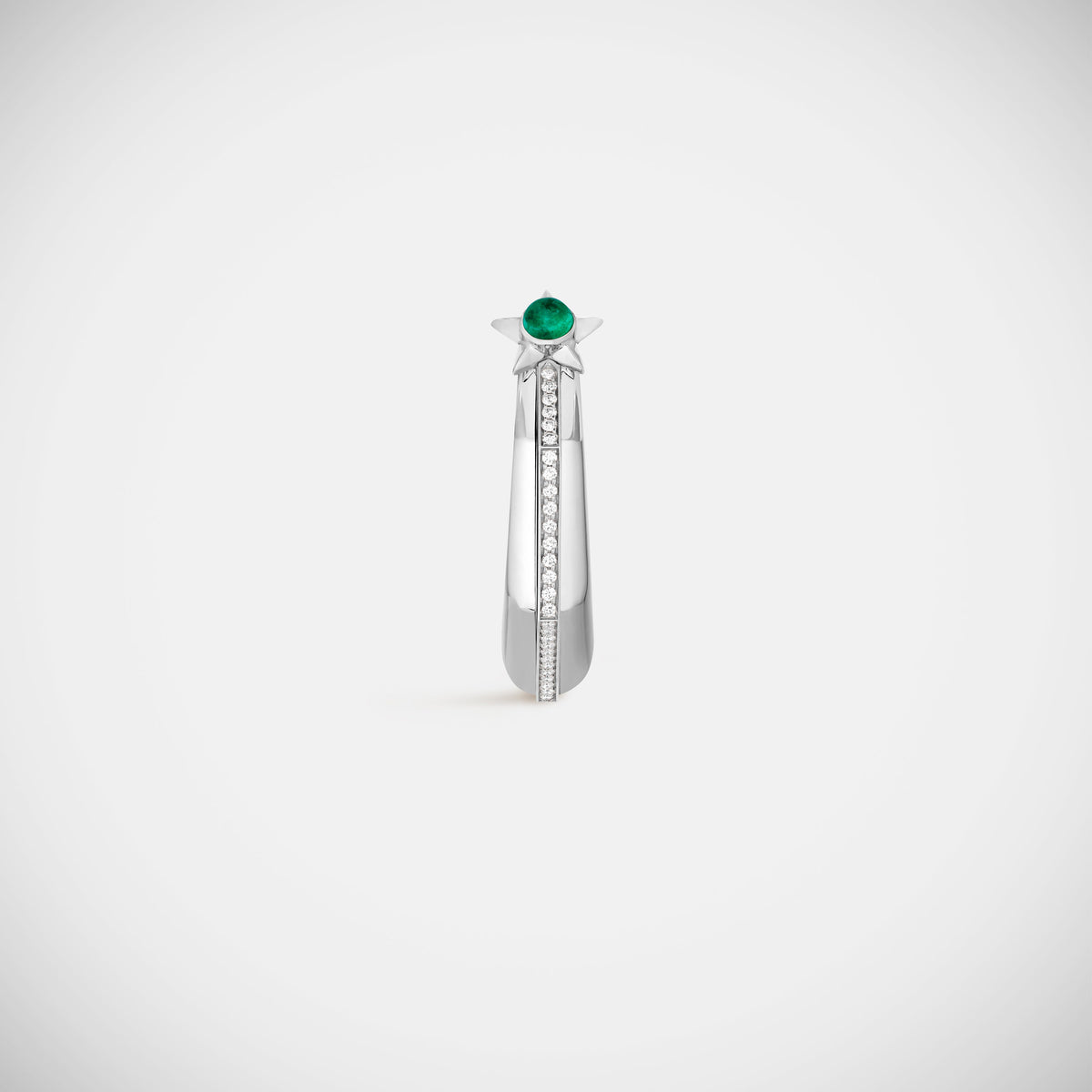 Marie Lichtenberg Staging Earring Baba Large Emerald Earring White Gold