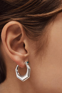 Marie Lichtenberg Staging Earring Baba Large Emerald Earring White Gold