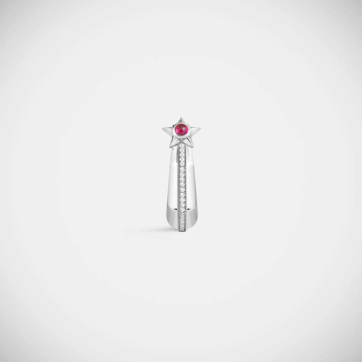Marie Lichtenberg Staging Earring Baba Medium Ruby Earring White Gold