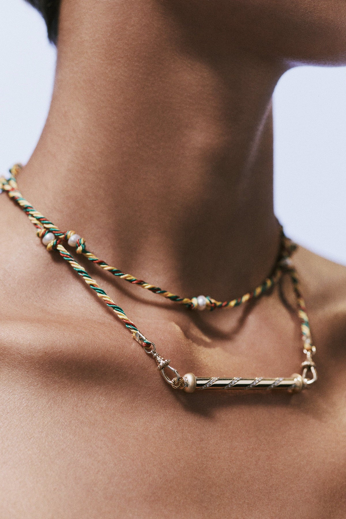 Marie Lichtenberg Staging Pendant Candy Cane Gold
