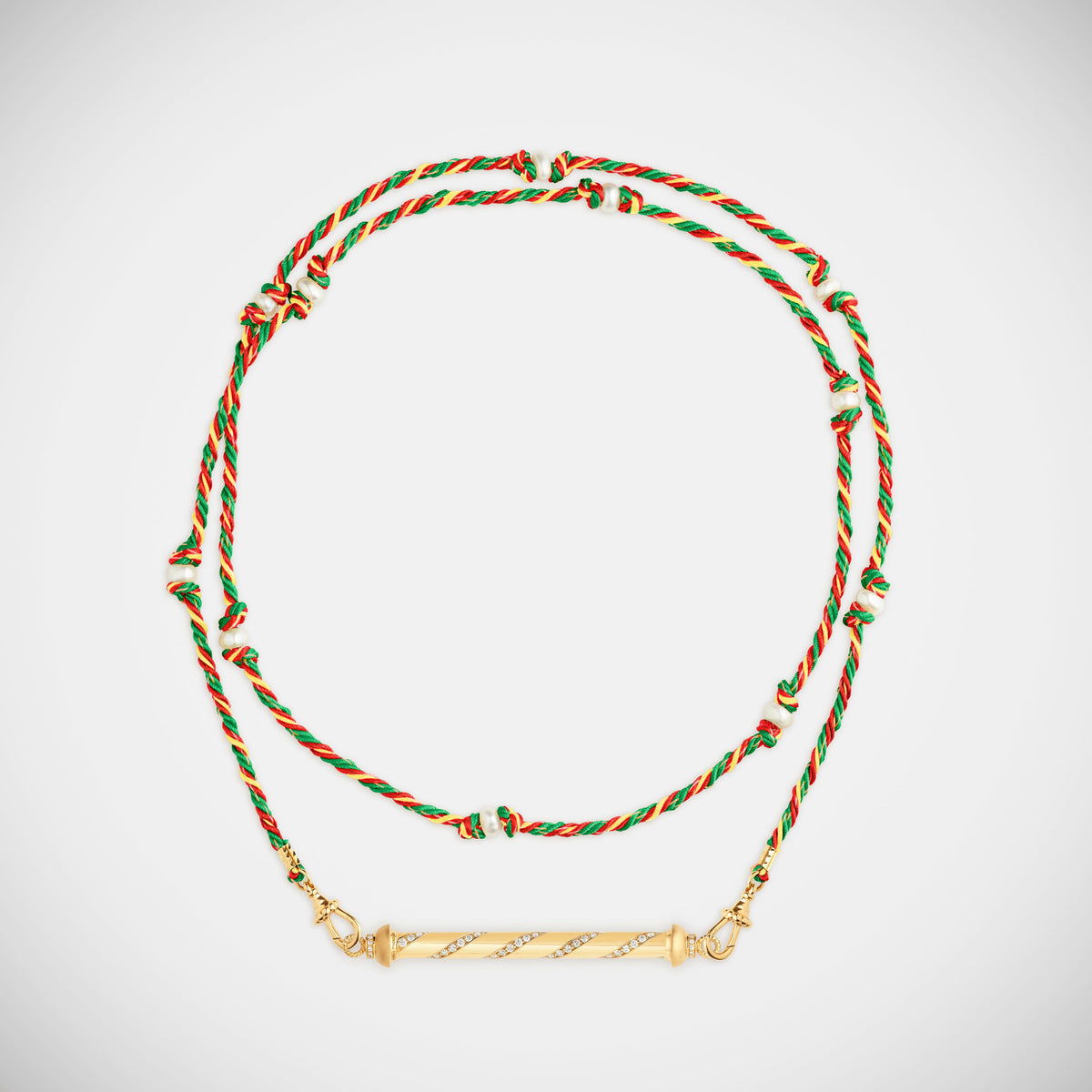 Marie Lichtenberg Staging Pendant Candy Cane Gold