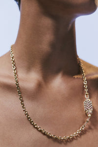 Marie Lichtenberg Staging Locket Check Ruby Locket on Rosa Classic Chain