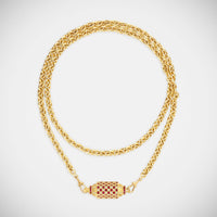 Marie Lichtenberg Staging Locket Check Ruby Locket on Rosa Classic Chain