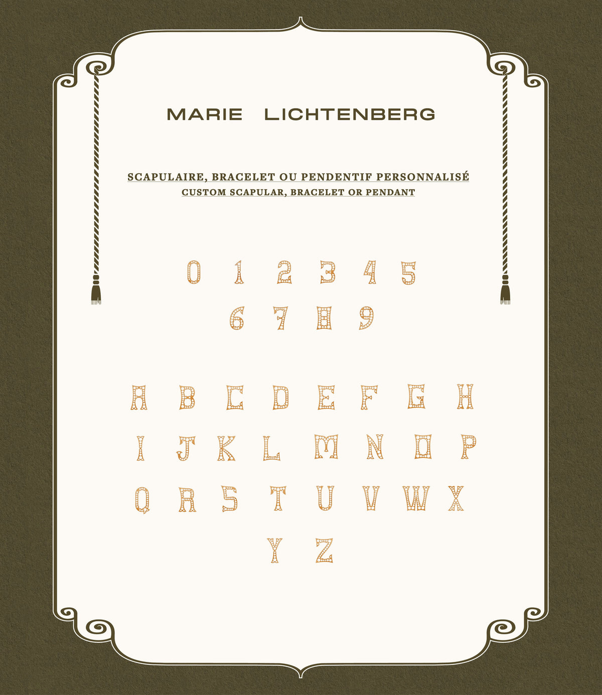 Marie Lichtenberg Staging Pendant Custom Diamond Number Charm