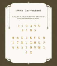 Marie Lichtenberg Staging Scapulaires Ebony Custom Letter Scapular