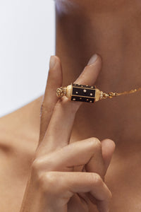 Marie Lichtenberg Staging Locket Ebony Dot Locket Necklace