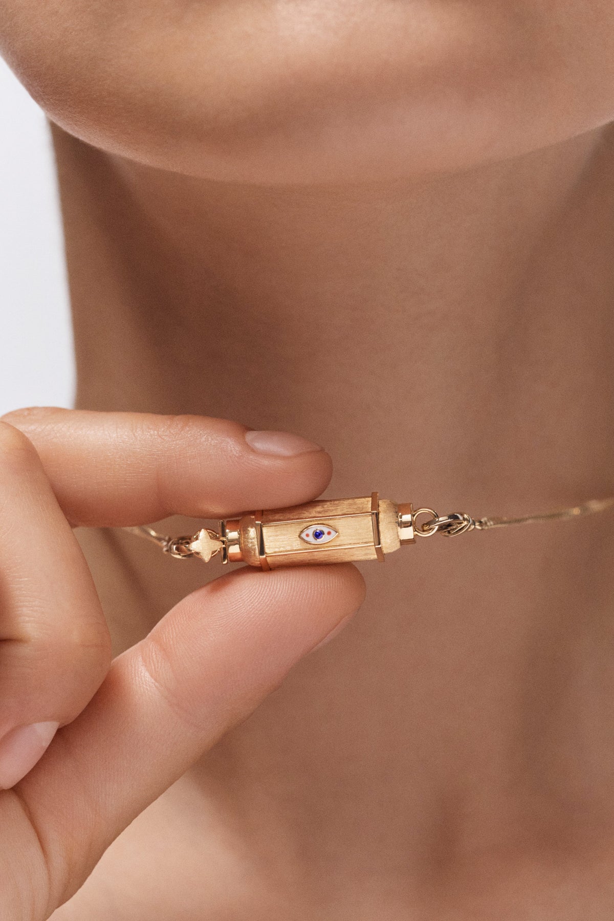 Marie Lichtenberg Staging Baby locket Evil Eye Baby Locket Necklace