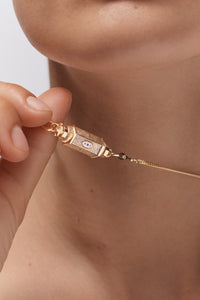 Marie Lichtenberg Staging Baby locket Evil Eye Gold Baby Locket Necklace