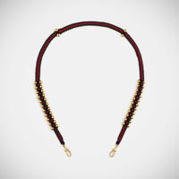 Marie Lichtenberg Staging Link Ica Polished Gold Beads Burgundy and Green 35cm