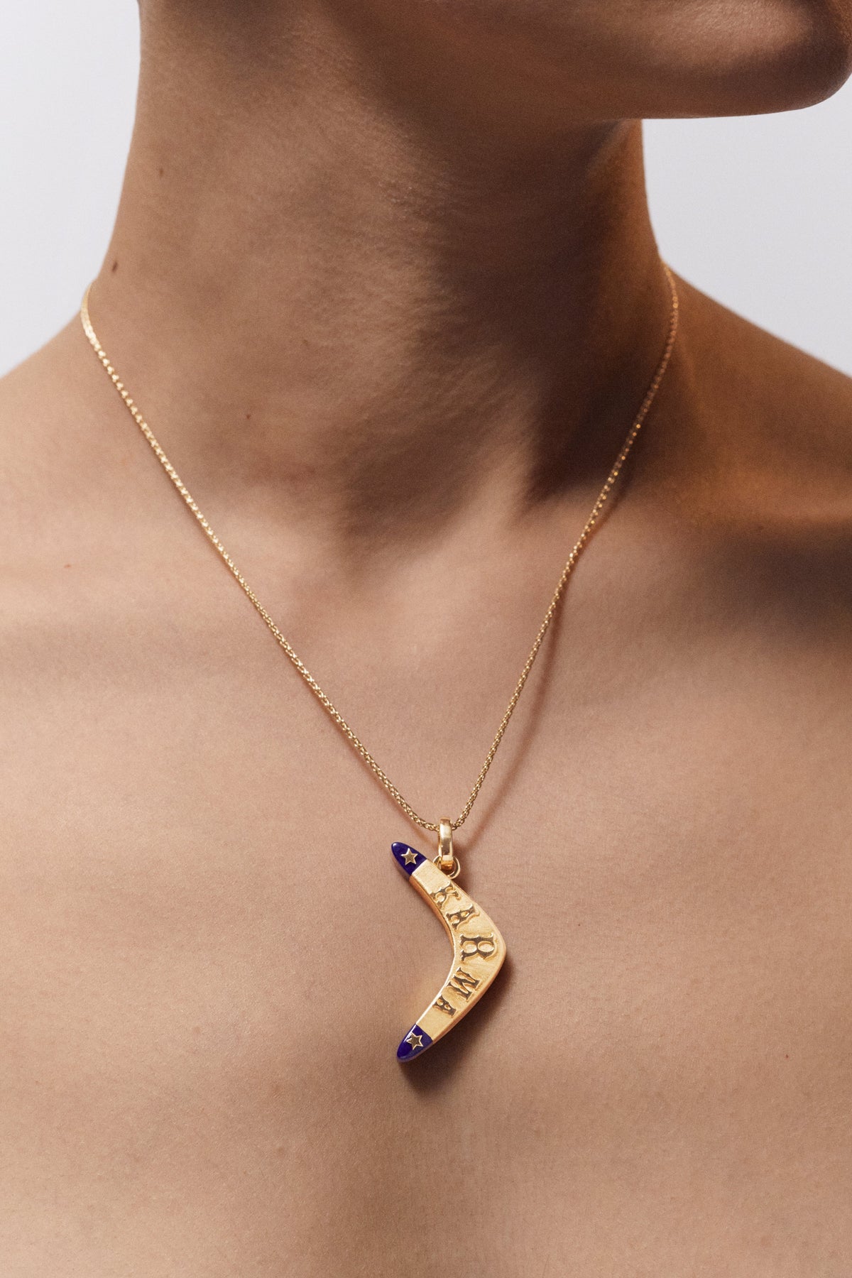Marie Lichtenberg Staging Pendant Lapis Karma Charm