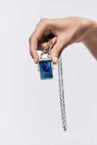 Marie Lichtenberg Staging Scapulaires Love You Spinning Scapular on Rosa Classic Chain