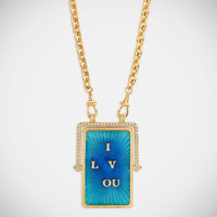 Marie Lichtenberg Staging Scapulaires Love You Spinning Scapular on Rosa Classic Chain