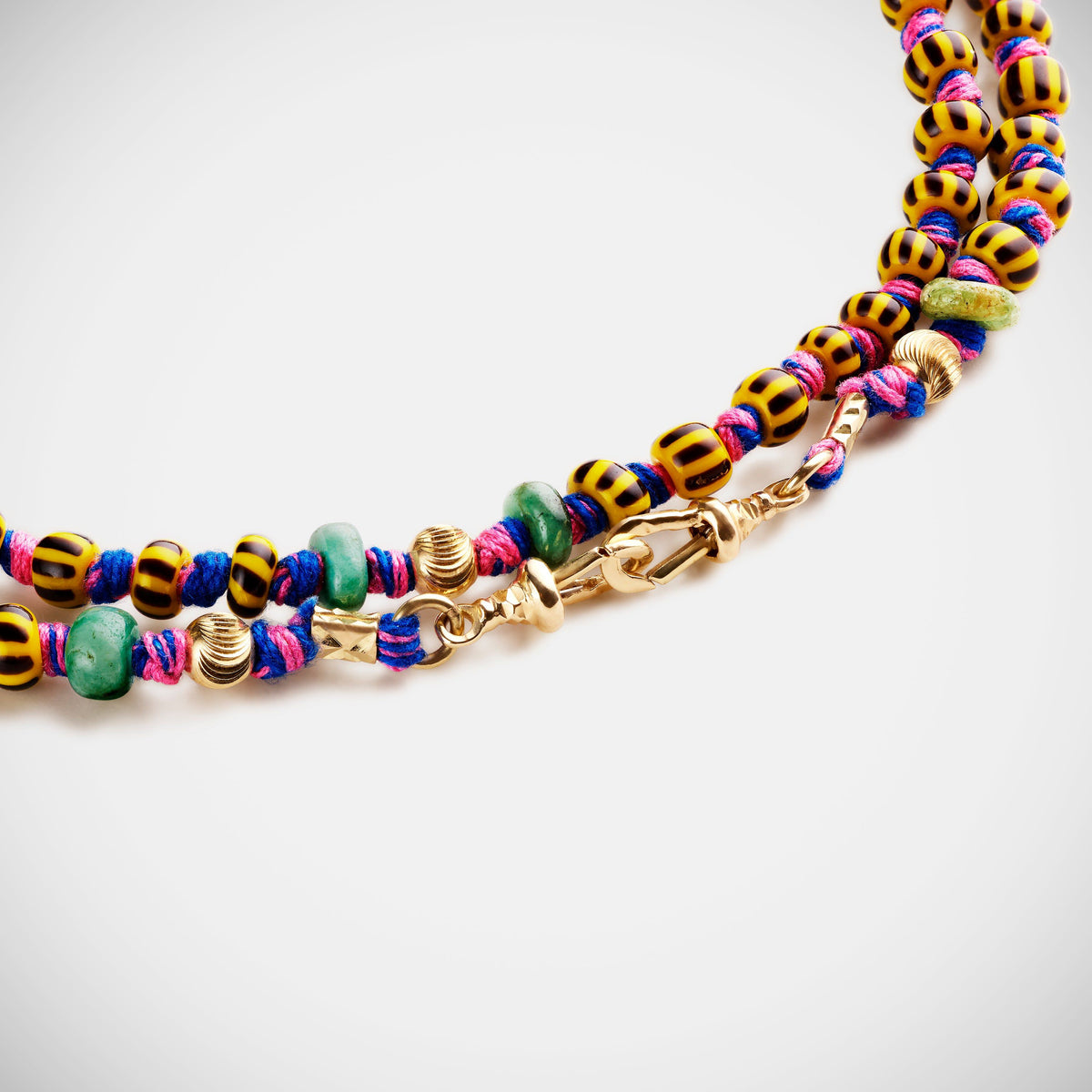Marie Lichtenberg Staging Link Mauli beads ghana yellow & black 73cm