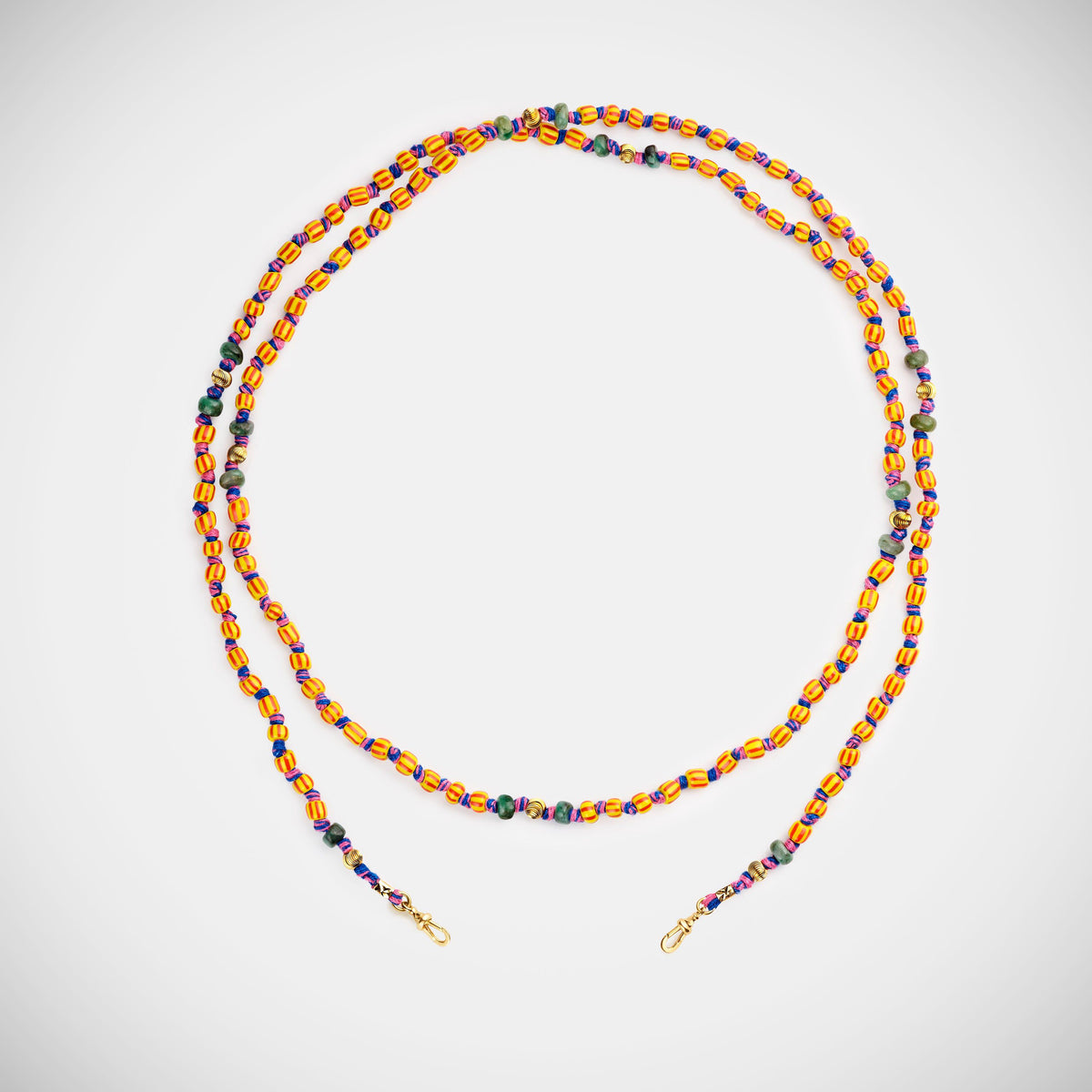 Marie Lichtenberg Staging Link Mauli beads ghana yellow & red 73cm