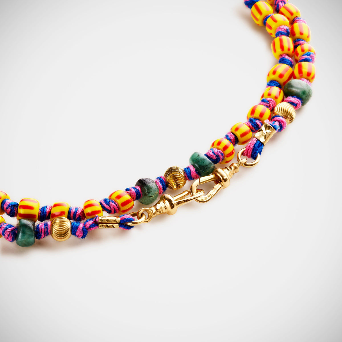 Marie Lichtenberg Staging Link Mauli beads ghana yellow & red 73cm