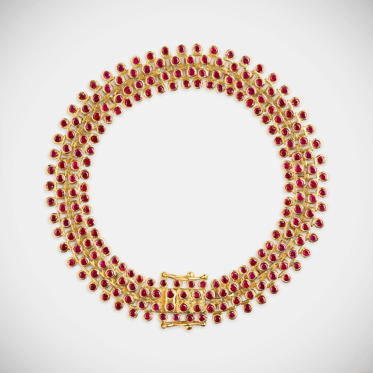 Marie Lichtenberg Staging Chain Mesh Ruby Bracelet 16cm