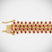 Marie Lichtenberg Staging Chain Mesh Ruby Bracelet 16cm