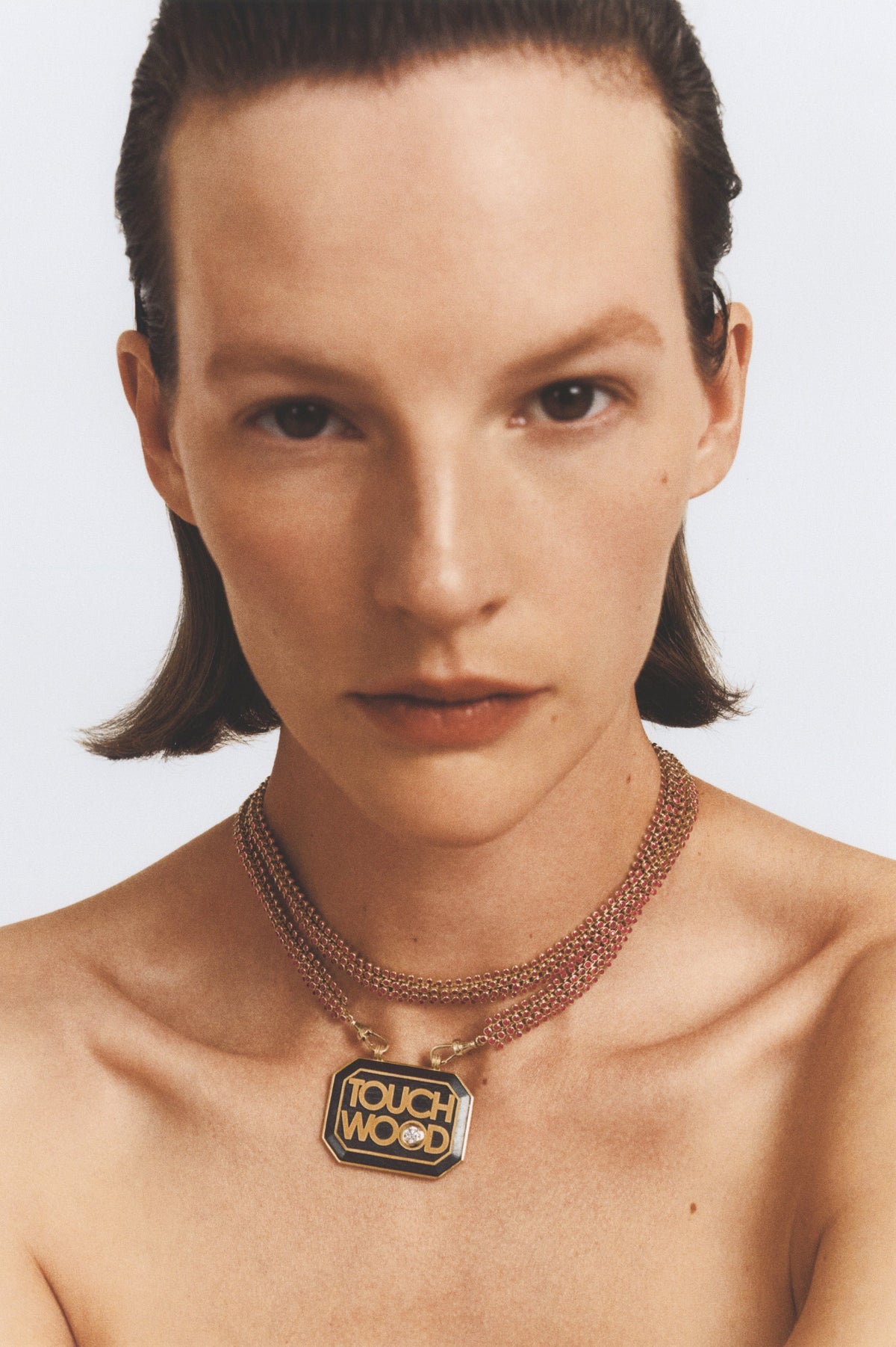 Marie Lichtenberg Staging Chain Mesh Ruby Rivière 73cm