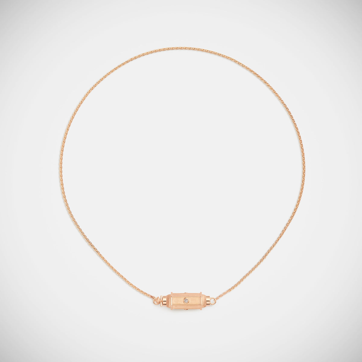 Marie Lichtenberg Staging Baby locket Micro coco diamonds rose gold locket necklace
