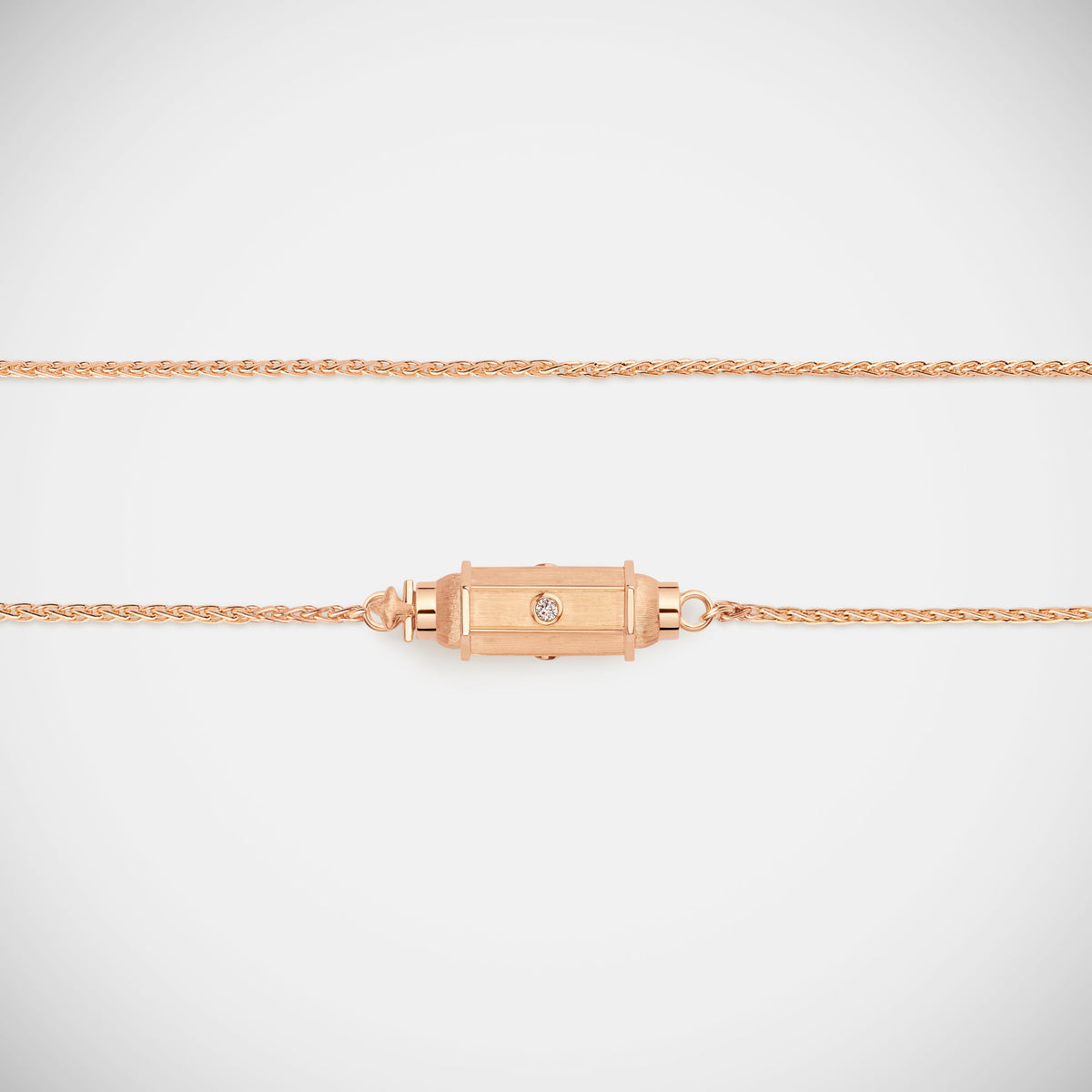 Marie Lichtenberg Staging Baby locket Micro coco diamonds rose gold locket necklace