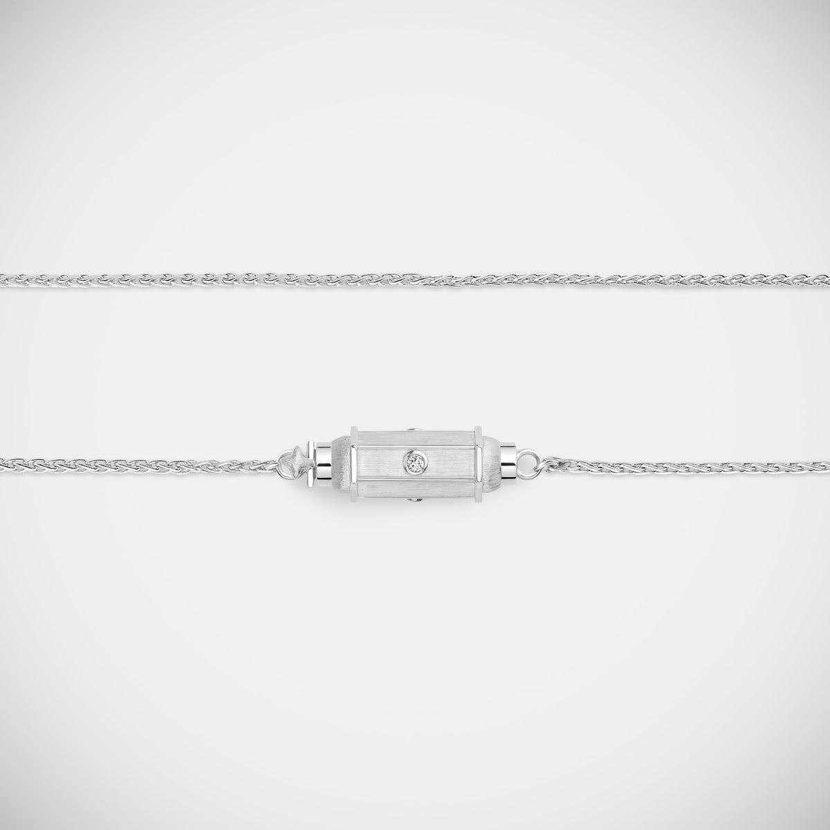 Marie Lichtenberg Staging Baby locket Micro coco diamonds white gold locket necklace