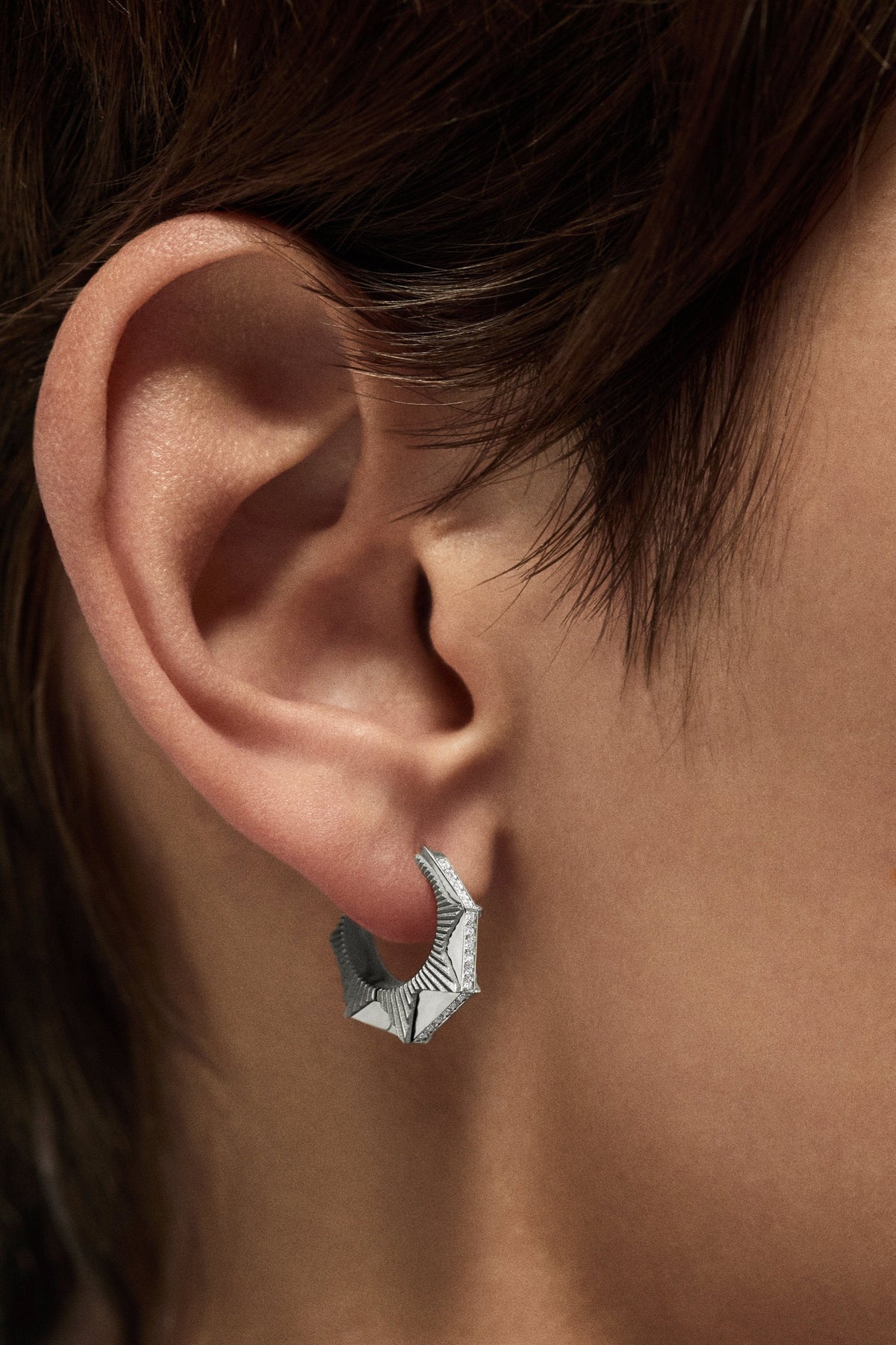 Marie Lichtenberg Staging Earring NYC Diamond White Earring small